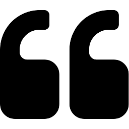 Left-aligned quotation mark symbol in black